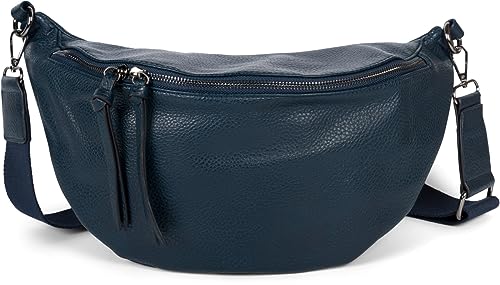 styleBREAKER Damen Halbmond Crossbody Schultertasche, abnehmbarer verstellbarer Schultergurt, Einfarbige Handtasche 02012386, Farbe:Dunkelblau von styleBREAKER