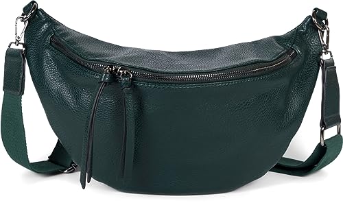 styleBREAKER Damen Halbmond Crossbody Schultertasche, abnehmbarer verstellbarer Schultergurt, Einfarbige Handtasche 02012386, Farbe:Petrol von styleBREAKER