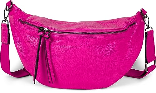 styleBREAKER Damen Halbmond Crossbody Schultertasche, abnehmbarer verstellbarer Schultergurt, Einfarbige Handtasche 02012386, Farbe:Pink von styleBREAKER