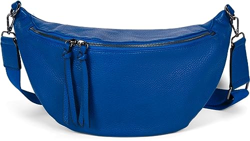 styleBREAKER Damen Halbmond Crossbody Schultertasche, abnehmbarer verstellbarer Schultergurt, Einfarbige Handtasche 02012386, Farbe:Royalblau von styleBREAKER