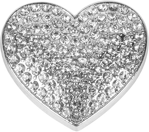 styleBREAKER Damen Magnet Schmuck Brosche in Herz Form mit Strass, für Schals, Tücher oder Ponchos, Anhänger 05050081, Farbe:Silber von styleBREAKER