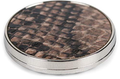 styleBREAKER Damen Magnet Schmuck Brosche rund mit Schlangen Muster Animal Print, für Schals, Tücher, Ponchos, Anhänger 05050089, Farbe:Dunkelbraun-Braun von styleBREAKER