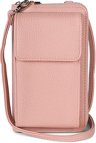 styleBREAKER Damen Mini Bag Geldbörse mit Handy Fach und RFID Schutz, Umhängetasche, Handytasche, Crossbag 02012362, Farbe:Rose von styleBREAKER