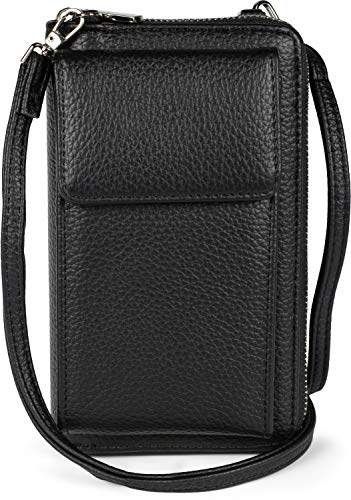 styleBREAKER Damen Mini Bag Geldbörse mit Handy Fach und RFID Schutz, Umhängetasche, Handytasche, Crossbag 02012362, Farbe:Schwarz von styleBREAKER