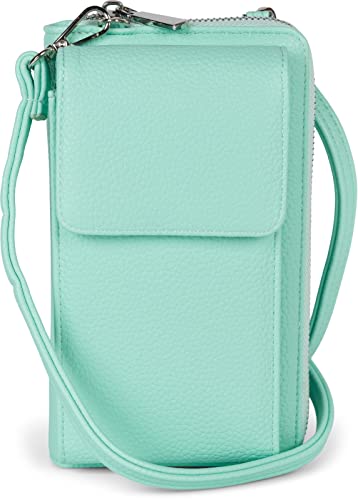 styleBREAKER Damen Mini Bag Geldbörse mit Handy Fach und RFID Schutz, Umhängetasche, Handytasche, Crossbag 02012362, Farbe:Türkis von styleBREAKER