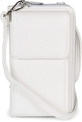 styleBREAKER Damen Mini Bag Geldbörse mit Handy Fach und RFID Schutz, Umhängetasche, Handytasche, Crossbag 02012362, Farbe:Weiß von styleBREAKER