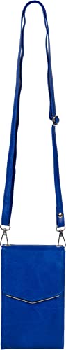 styleBREAKER Damen Mini Bag Umhängetasche, mit Metall Detail am Umschlag, Handytasche, Schultertasche, Handtasche 02012353, Farbe:Royalblau von styleBREAKER
