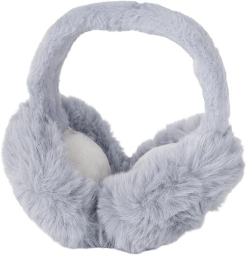 styleBREAKER Damen Ohrenwärmer einfarbig in weicher Teddyfell-Optik - Flauschig weiche Earmuffs für kalte Wintertage 04026070, Farbe:Grau von styleBREAKER