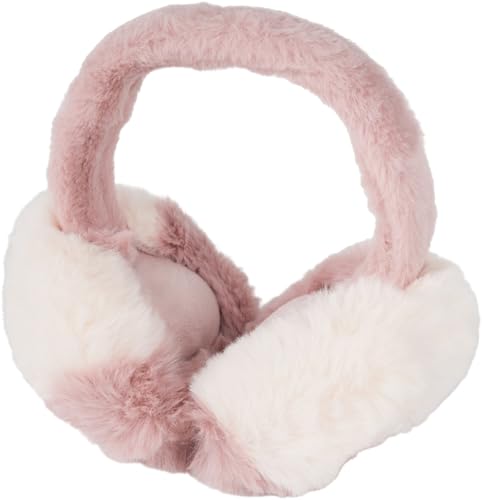 styleBREAKER Damen Ohrenwärmer in weicher Teddyfell-Optik, zweifarbig - Kuschelig warme Earmuffs für den Winter 04026069, Farbe:Mauve-Creme von styleBREAKER