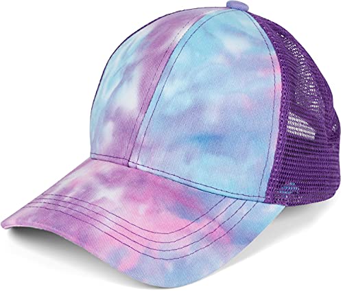 styleBREAKER Damen Ponytail Baseball Cap im Batik Look mit Mesh Einsatz, Basecap, Klettverschluss verstellbar 04023081, Farbe:Türkis-Violett styleBREAKER Damen Ponytail Baseball Cap im Batik Look mit Mesh Einsatz, Basecap, Klettverschluss verstellbar 04023081, Farbe:Türkis-Violett von styleBREAKER