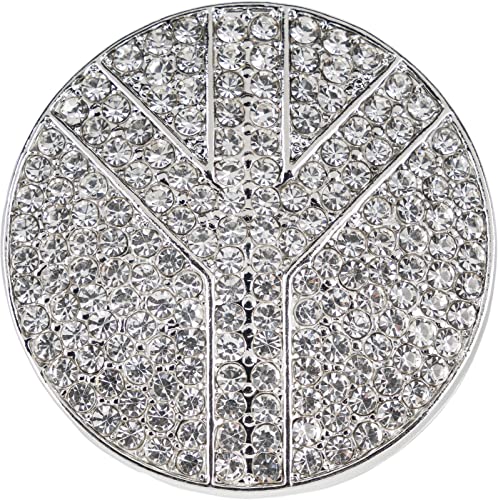 styleBREAKER Damen Runde Magnet Schmuck Brosche mit Peace Symbol und Strass für Schals, Tücher, Ponchos 05050110, Farbe:Silber von styleBREAKER