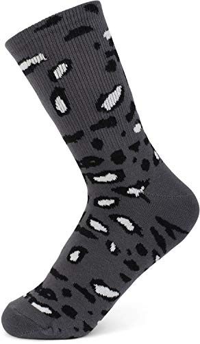 styleBREAKER Damen Socken mit Leo Muster, Größe 35-41 EU / 5-9 US / 4-7 UK, Söckchen Leoparden Animal Print 08030005, Farbe:Dunkelgrau von styleBREAKER