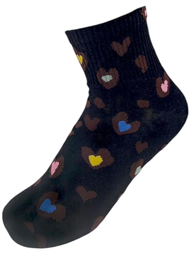 styleBREAKER Damen Socken mit Leo Muster | weicher Baumwoll-Mix | Sneaker Söckchen knöchellang mit elastischem Bündchen | Größe 39-42, Farbe:Schwarz von styleBREAKER