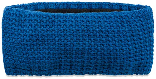 styleBREAKER Damen Stirnband in feiner Häkel Optik einfarbig, Thermo Fleece Futter, Uni Winter Headband 04026051, Farbe:Cobalt Blau von styleBREAKER