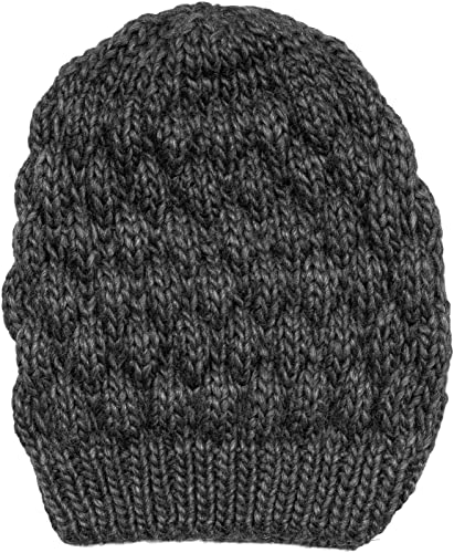 styleBREAKER Damen Strick Beanie Mütze mit Bubblemuster, Einfarbige Winter, Raspberry Pattern Strickmütze 04024193, Farbe:Dunkelgrau von styleBREAKER