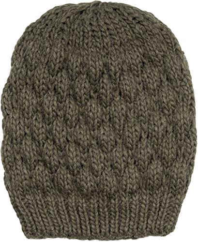 styleBREAKER Damen Strick Beanie Mütze mit Bubblemuster, Einfarbige Winter, Raspberry Pattern Strickmütze 04024193, Farbe:Oliv von styleBREAKER