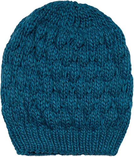 styleBREAKER Damen Strick Beanie Mütze mit Bubblemuster, Einfarbige Winter, Raspberry Pattern Strickmütze 04024193, Farbe:Petrol von styleBREAKER