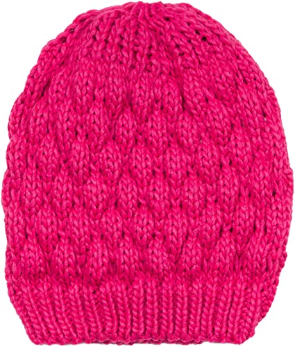 styleBREAKER Damen Strick Beanie Mütze mit Bubblemuster, Einfarbige Winter, Raspberry Pattern Strickmütze 04024193, Farbe:Pink von styleBREAKER