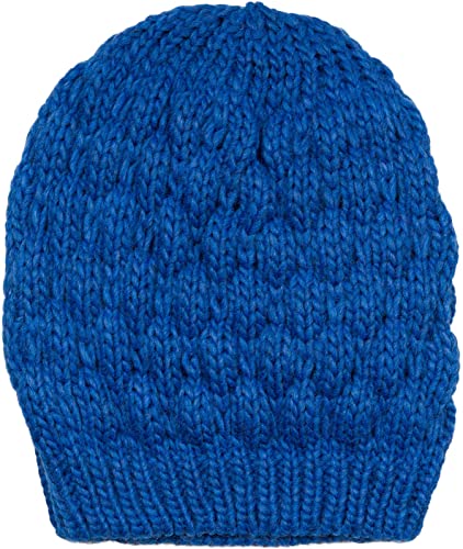 styleBREAKER Damen Strick Beanie Mütze mit Bubblemuster, Einfarbige Winter, Raspberry Pattern Strickmütze 04024193, Farbe:Royalblau von styleBREAKER