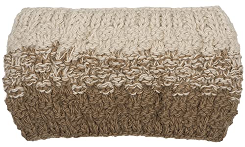 styleBREAKER Damen Strick Stirnband 2-Farbig mit Ombre Farbverlauf, Thermo Fleece Futter, Winter Headband 04026057, Farbe:Braun-Beige von styleBREAKER