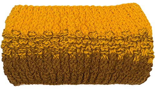 styleBREAKER Damen Strick Stirnband 2-Farbig mit Ombre Farbverlauf, Thermo Fleece Futter, Winter Headband 04026057, Farbe:Curry-Braun von styleBREAKER