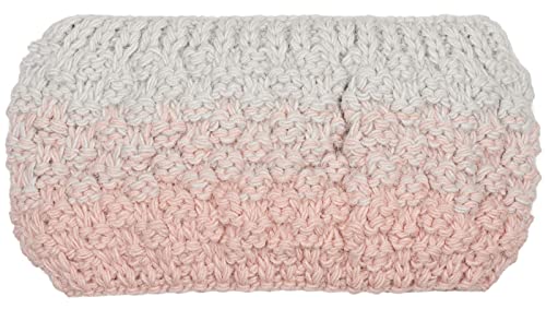 styleBREAKER Damen Strick Stirnband 2-Farbig mit Ombre Farbverlauf, Thermo Fleece Futter, Winter Headband 04026057, Farbe:Rose-Hellgrau von styleBREAKER