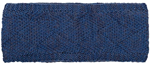 styleBREAKER Damen Strick Stirnband einfarbig mit Rauten Muster, Thermo Fleece Futter, Winter Headband Uni 04026062, Farbe:Jeansblau von styleBREAKER