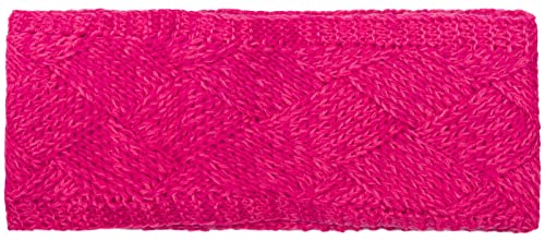 styleBREAKER Damen Strick Stirnband einfarbig mit Rauten Muster, Thermo Fleece Futter, Winter Headband Uni 04026062, Farbe:Pink von styleBREAKER