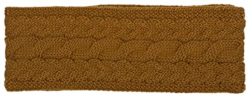 styleBREAKER Damen Strick Stirnband einfarbig mit Zopfmuster, Thermo Fleece Futter, Winter Headband Uni 04026058, Farbe:Cognac von styleBREAKER