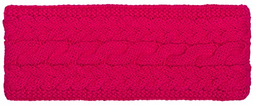 styleBREAKER Damen Strick Stirnband einfarbig mit Zopfmuster, Thermo Fleece Futter, Winter Headband Uni 04026058, Farbe:Pink von styleBREAKER