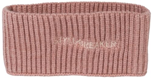 styleBREAKER Damen Strick Stirnband mit Rippenmuster, styleBREAKER Logo Stick, warmes Winter Haarband, Headband 04026068, Farbe:Altrose von styleBREAKER