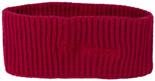 styleBREAKER Damen Strick Stirnband mit Rippenmuster, styleBREAKER Logo Stick, warmes Winter Haarband, Headband 04026068, Farbe:Bordeaux-Rot von styleBREAKER