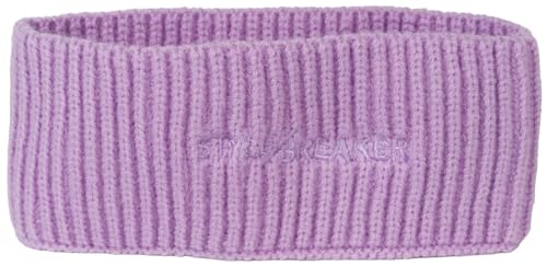 styleBREAKER Damen Strick Stirnband mit Rippenmuster, styleBREAKER Logo Stick, warmes Winter Haarband, Headband 04026068, Farbe:Flieder von styleBREAKER