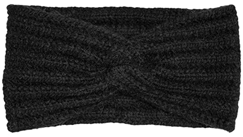styleBREAKER Damen Strick Stirnband mit Rippstrickmuster und Twist Knoten, Rippmuster, warmes Winter Haarband, Headband 04026059, Farbe:Schwarz von styleBREAKER