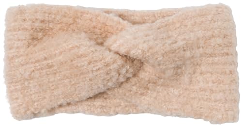 styleBREAKER Damen Strick Stirnband mit Rippstrickmuster und Twist Knoten, warmes Winter Haarband Boucle Optik, Headband 04026063, Farbe:Beige von styleBREAKER