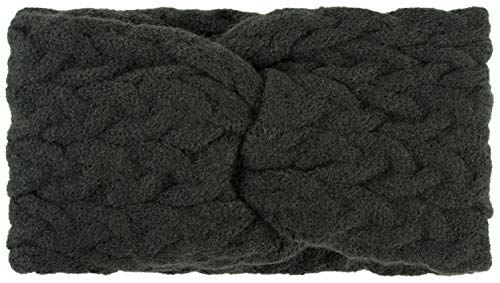 styleBREAKER Damen Strick Stirnband mit Zopfmuster und Twist Knoten, warmes Winter Haarband, Headband, gestrickt 04026044, Farbe:Oliv von styleBREAKER