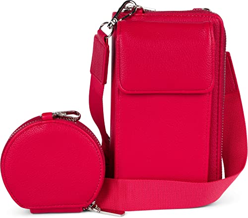 styleBREAKER Damen Taschen Set 2-Teilig Mini Bag mit Handy Fach und RFID Schutz, Umhängetasche, Handytasche, Crossbag 02012385, Farbe:Rot von styleBREAKER