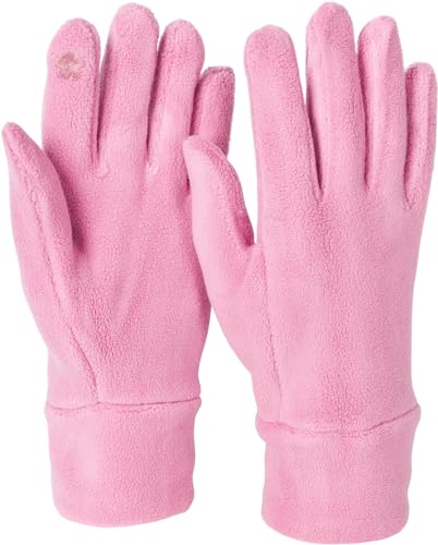 styleBREAKER Damen Touchscreen Fleece Handschuhe Einfarbig, warme Fingerhandschuhe, Winter 09010047, Farbe:Altrose von styleBREAKER