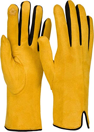 styleBREAKER Damen Touchscreen Handschuhe mit Farbkontrast und Fleece Futter, warme Thermo Fingerhandschuhe, Winter 09010030, Farbe:Curry styleBREAKER Damen Touchscreen Handschuhe mit Farbkontrast und Fleece Futter, warme Thermo Fingerhandschuhe, Winter 09010030, Farbe:Curry von styleBREAKER