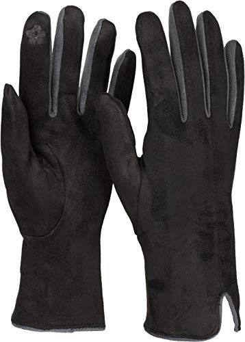 styleBREAKER Damen Touchscreen Handschuhe mit Farbkontrast und Fleece Futter, warme Thermo Fingerhandschuhe, Winter 09010030, Farbe:Schwarz styleBREAKER Damen Touchscreen Handschuhe mit Farbkontrast und Fleece Futter, warme Thermo Fingerhandschuhe, Winter 09010030, Farbe:Schwarz von styleBREAKER