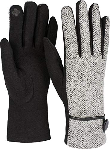 styleBREAKER Damen Touchscreen Handschuhe mit Fischgrät Muster und Fleece Futter, warme Fingerhandschuhe, Winter 09010036, Farbe:Schwarz styleBREAKER Damen Touchscreen Handschuhe mit Fischgrät Muster und Fleece Futter, warme Fingerhandschuhe, Winter 09010036, Farbe:Schwarz von styleBREAKER