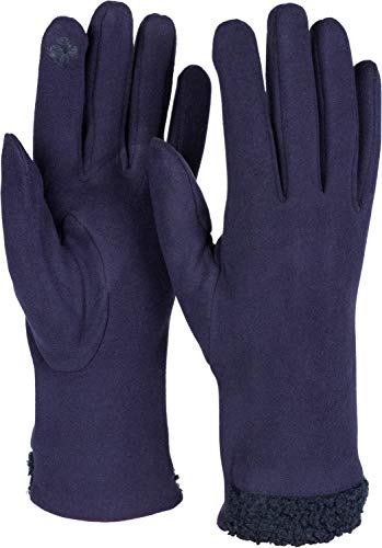 styleBREAKER Damen Touchscreen Handschuhe mit Teddyfell am Saum und Fleece Futter, warme Fingerhandschuhe, Winter 09010034, Farbe:Dunkelblau styleBREAKER Damen Touchscreen Handschuhe mit Teddyfell am Saum und Fleece Futter, warme Fingerhandschuhe, Winter 09010034, Farbe:Dunkelblau von styleBREAKER