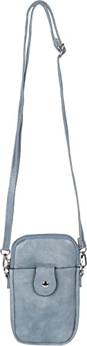 styleBREAKER Damen Umhängetasche klein mit Reißverschluss, Mini Bag Handtasche Einfarbig verstellbar, Handytasche 02012382, Farbe:Hellblau von styleBREAKER