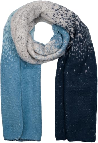 styleBREAKER Damen Web-Schal mit Pixel-Farbverlauf, warmer Winter-Schal im Ombré Look, mehrfarbige Farbübergänge 01017161, Farbe:Dunkelblau-Blau von styleBREAKER
