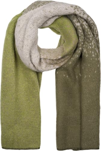 styleBREAKER Damen Web-Schal mit Pixel-Farbverlauf, warmer Winter-Schal im Ombré Look, mehrfarbige Farbübergänge 01017161, Farbe:Oliv-Grün von styleBREAKER