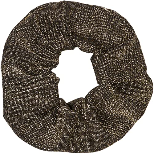 styleBREAKER Damen XXL Haargummi aus weichem Glitzerstoff, elastisch, Scrunchie Retro Style, Zopfgummi 04027047, Farbe:Gold von styleBREAKER