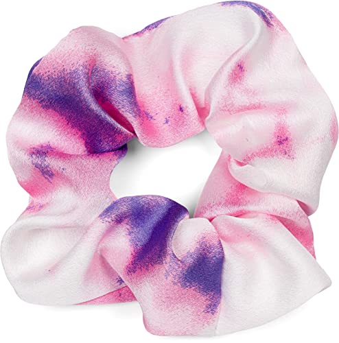 styleBREAKER Damen XXL Haargummi mit buntem Batik Farbverlauf Muster, elastisch, Scrunchie Retro Style, Zopfgummi 04027041, Farbe:Rosa-Violett von styleBREAKER