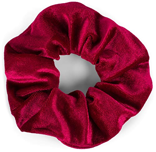 styleBREAKER Damen XXL Samt Haargummi, Einfarbig Glänzend, elastisch, Scrunchie, Zopfgummi, Haarband 04027030, Farbe:Bordeaux-Rot von styleBREAKER