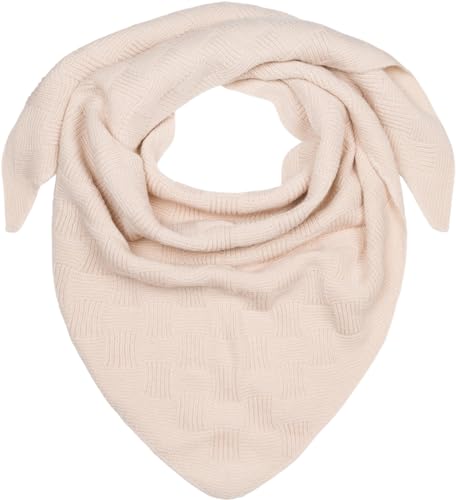 styleBREAKER Damen XXL Strick Dreieck Schal Einfarbig mit Schachbrett Strickmuster, Maxi Schal, Dreieckstuch, Warmes Winter Tuch 01020047, Farbe:Beige von styleBREAKER