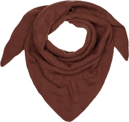 styleBREAKER Damen XXL Strick Dreieck Schal Einfarbig mit Schachbrett Strickmuster, Maxi Schal, Dreieckstuch, Warmes Winter Tuch 01020047, Farbe:Dunkelbraun von styleBREAKER